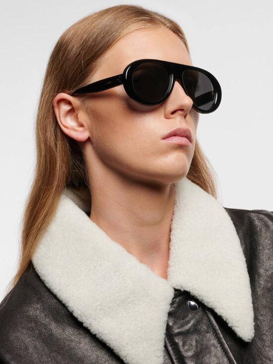 Celine CL40300U APRES SKI CAPSULE 25C Aviator Sunglasses - Ivory/Smoke main image 8